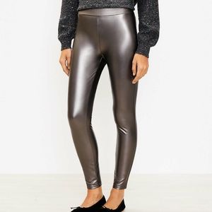 Metallic Faux Leather Stretch Leggings LOFT PLUS SIZE 18